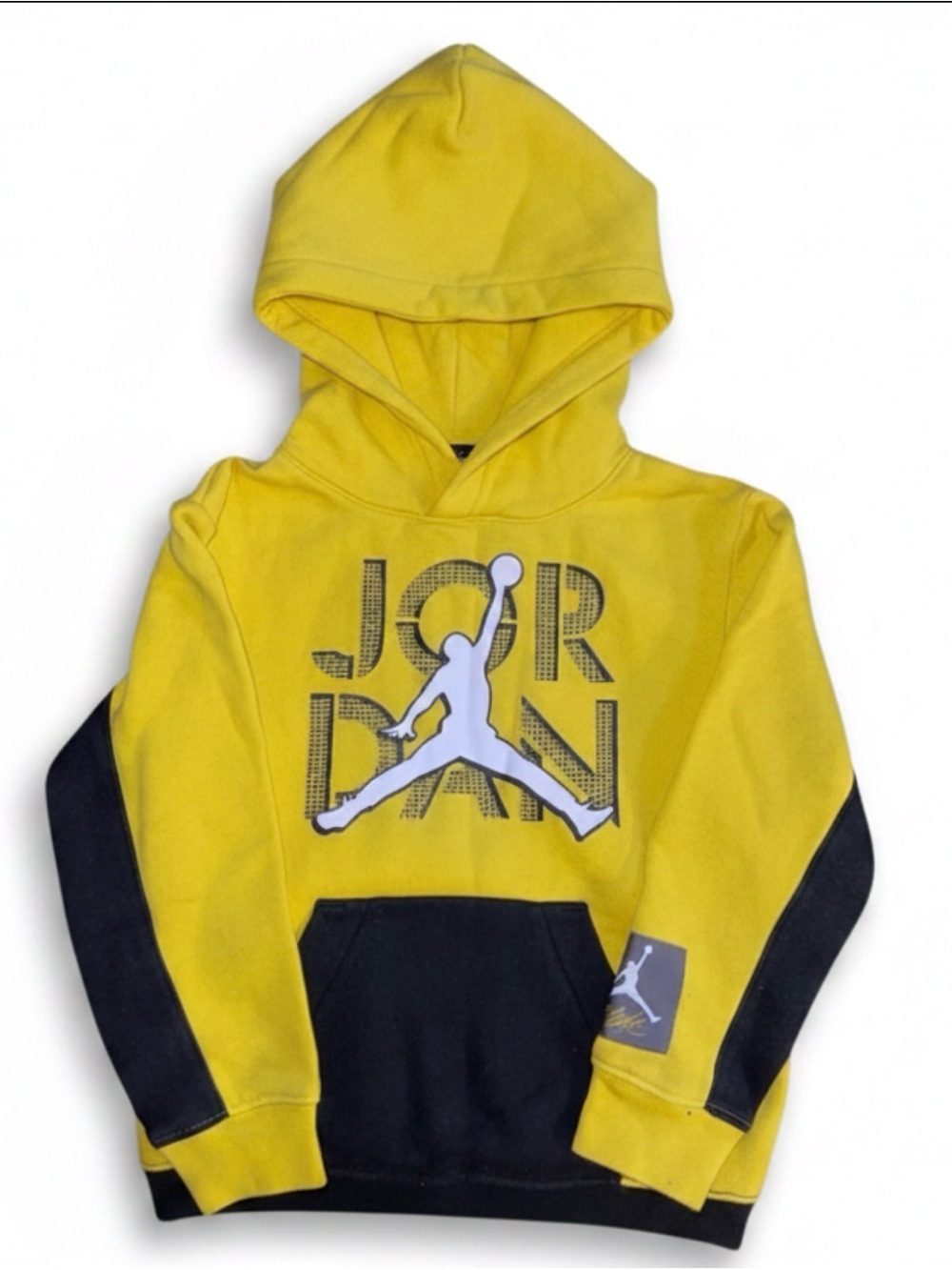 Yellow & Black Kids Hoodie with Jordan Silhouette